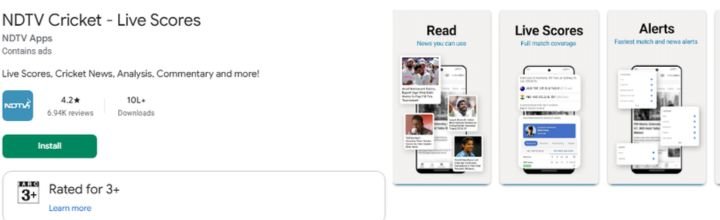 NDTV Cricket App